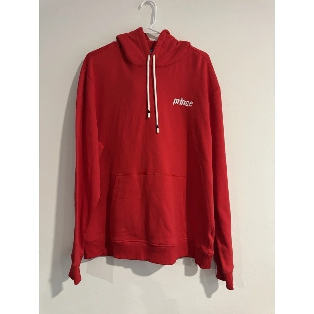 NWT Prince Pickleball Men's Hooded Pullover Sweatshirt Hoodie M Medium Red‎